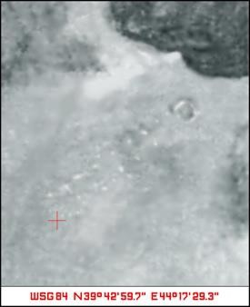 Satellite image of Noah's Ark site